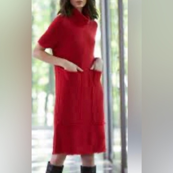 NWT Etcetera Red Textured Therma Dress Size XS - Picture 5 of 7